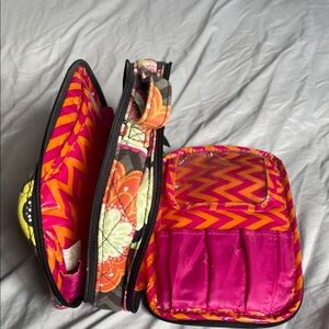 Vera Bradley Colorful Floral and Chevron Makeup Bag